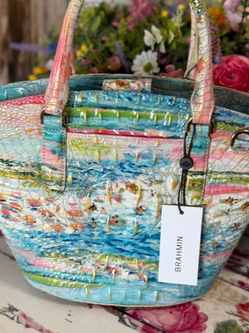 Brahmin Jenny Staycation Shoulder Bag NWT Fish Tropical Beauty 2x EYES FIRM - Picture 5 of 13